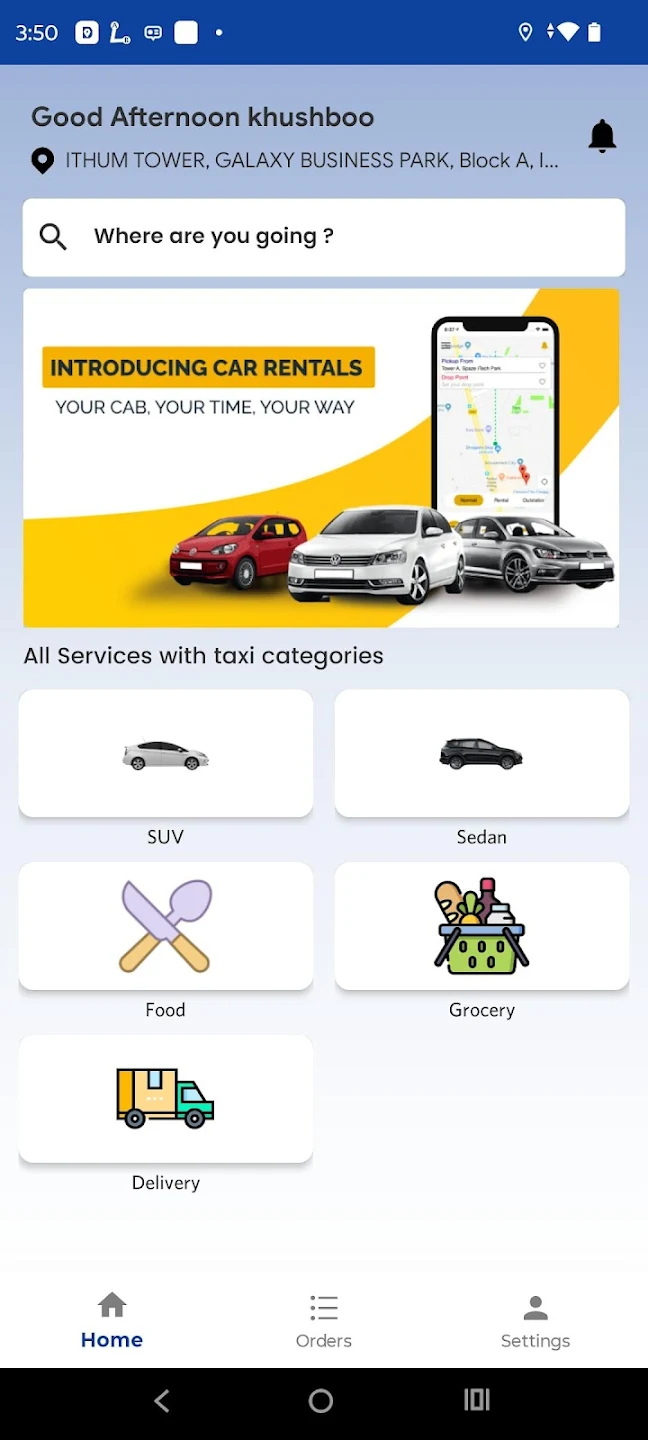 postRide User App screenshot
